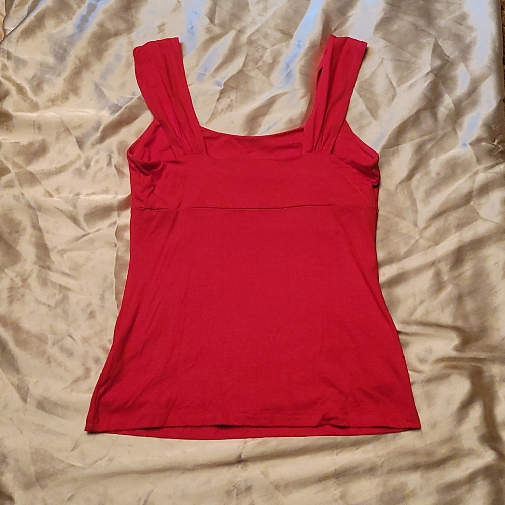 bebe Red Tank Top with Rhinestone Logo - Picture 2 of 3